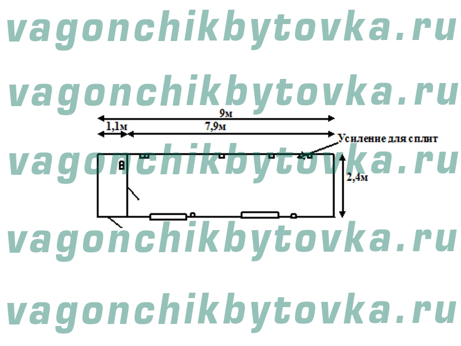 Столовая из вагончика 9м